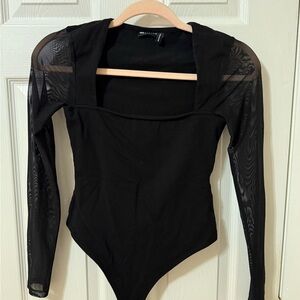 ASOS Black Sheer Sleeve Bodysuit